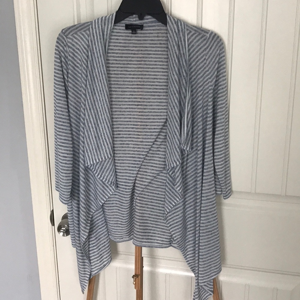 Blue and white striped cardigan